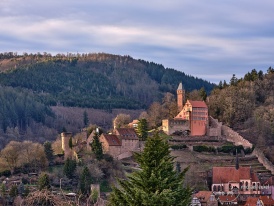 Burg Hirschhorn: Blick von der Südseite Anfang Frühjahr