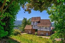 Fachwerkgebäude auf Burg Hirschhorn