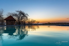 Sunset at the pool: Gondwana Etosha Safari Lodge